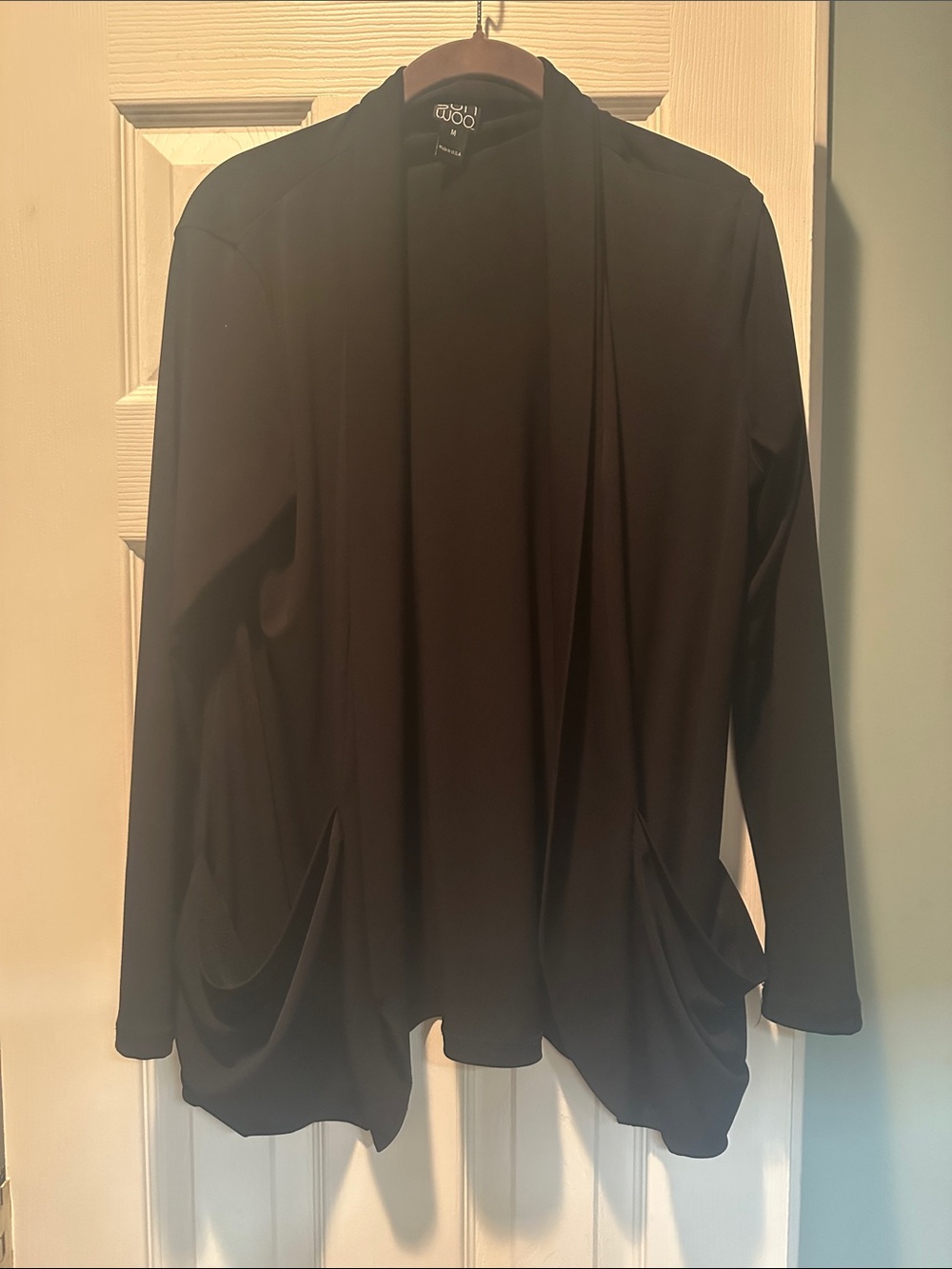 CLARA SUNWOO Black Open Front Draped Blazer